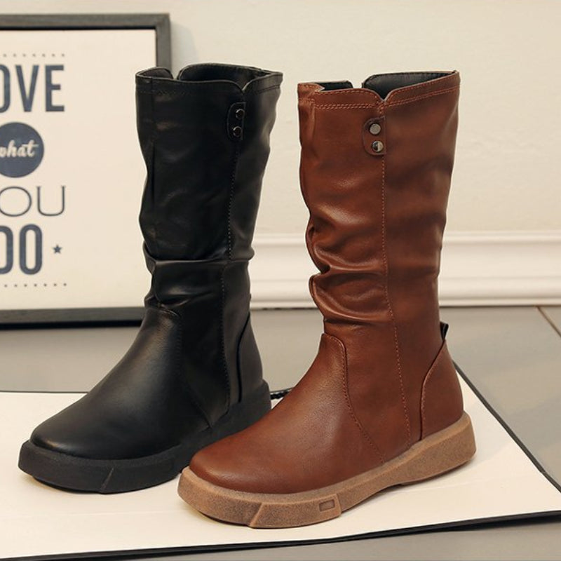 Waterproof Vegan Leather Boots with Zipper
